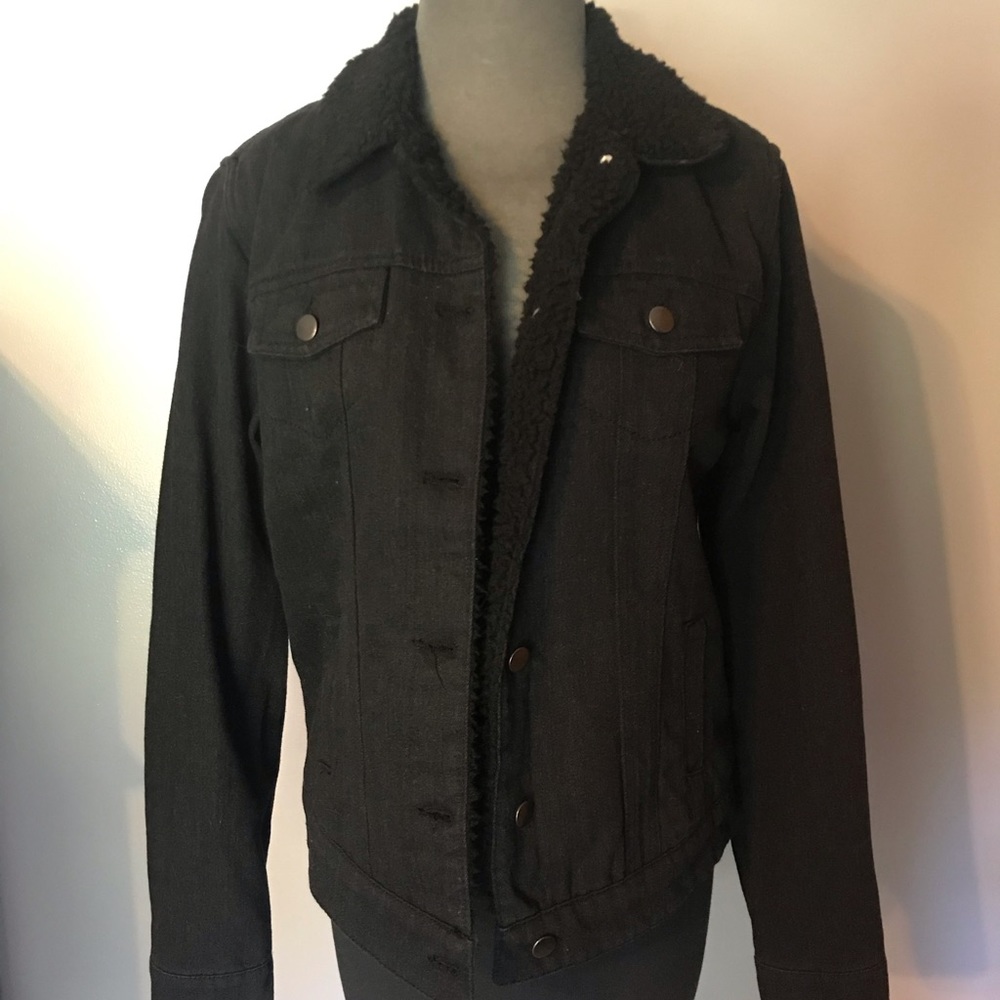 Women’s black denim jacket medium